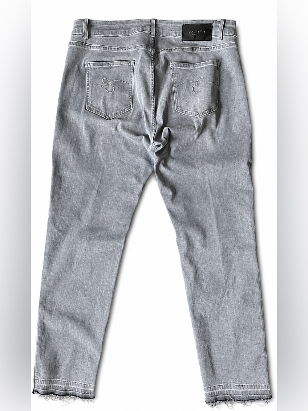 Escada Womens Grey Jeans with Black Patent Side Stripe 44 - Picture 6 of 11